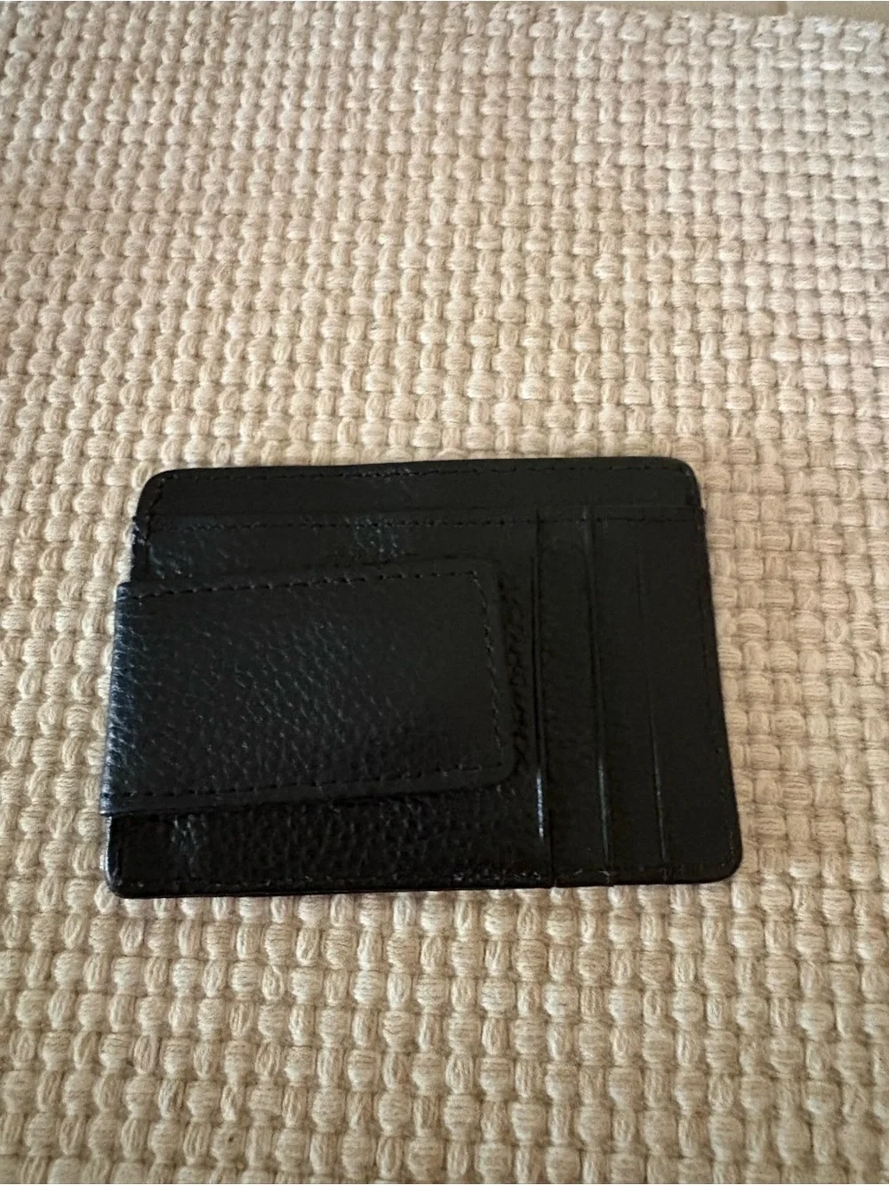 Black Men's ID Window Card Holder - Sleek Leather Accessory
